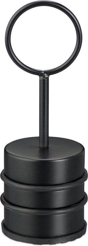 Merkloos Relaxdays Deurstopper RVS Rubber Zwart 20x7cm