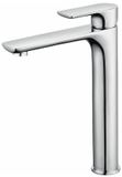 Merkloos Vinatio Handels GmbH Wastafelmengkraan met hoge uitloop - Grote chromen badkamerkraan - Met afneembare beluchter - Wastafelkraan van messing - Badkamerkraan met hoge uitloop - Warm- en koudwaterkraan - Met 60 cm lange pijp