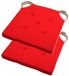 Stof Textile coussin de siège DUO - 2x - rouge - 38 x 38 x 4 cm - fermeture velcro