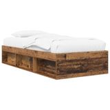 vidaXL Bedombouw met opslag Oud hout 80 x 200 cm Bewerkt hout