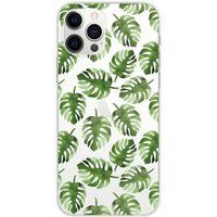 Apple iPhone 12 Pro Max Bedrukt siliconen hoesje Feuilles de monstera