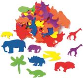 Glorex Hobby 100x foam rubberen dieren gekleurd - Knutselen