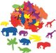 Glorex Hobby 100x foam rubberen dieren gekleurd - Knutselen