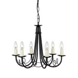 Steady Lighting Landelijke Kroonluchter - Metaal - Zwart - E14 - L: 48cm