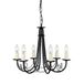 Steady Lighting Landelijke Kroonluchter - Metaal - Zwart - E14 - L: 48cm