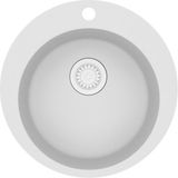 vidaXL - Gootsteen - enkele bak rond graniet wit