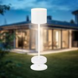 B.K.Licht - LED Oplaadbare Tafellamp - draadloos - met laadstation - dimbaar - IP44 - bedlamp - 39,5x12,5 cm - wit