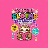 Adorable Sloths: Big and Simple Coloring Book