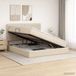 vidaXL Opslag bed met matras Crèmekleurig 180 x 200 cm Stof