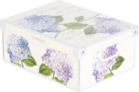 Famanu – Kartonnen opbergdoos met bloemenprint, decoratieve opbergbox voor kleding en accessoires, 35 x 25 x 17,5 cm