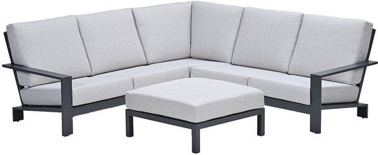 Garden Impressions Lincoln aluminium loungeset - carbon black - valley sand