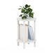 Furinno Turn-N-Tube 2-laags ronde houten bijzettafel, bijzettafel, wit/wit