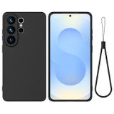 Samsung Coque Samsung Galaxy S26 Ultra en silicone liquide avec dragonne - Noir