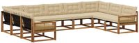 vidaXL - Acacia Hout Bank Loungeset - 9 Zitplekken - Natuurlijk en Beige