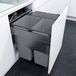 Vauth Sagel Envi Space XX Pro Inbouw afvalemmer met frontbinding, vuilnisemmer KB 600 mm keuken met demping en zelfsluitend, container met 2 x 35 l en 1 x 21 l, kunststof/staal lavagrijs