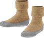 FALKE Cosyshoe Pantoufles pour filles et garçons confortables chaudes hiver antidérapant opaque doux mi-hauteur avec semelle en feutre sans motif avec crampons Laine mérinos Beige enfants chaussettes - Taille 29-30