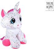 Take Me Home Eenhoorn Knuffel Pluche Wit Roze 70cm Sterrenprint