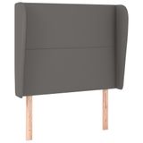 VidaXL Hoofdbord met randen 93x23x118/128 cm kunstleer grijs