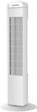 Opviq Kumtel krachtige ventilator, wit, 50 W, 60° oscillatie, 3 snelheden, 2-uurs timer, 24,4 x 24,4 x 74,5 cm, 100% ABS