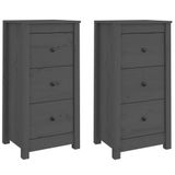 VidaXL Woonkamerdressoir Massief Grenenhout Grijs 40x35x80 cm