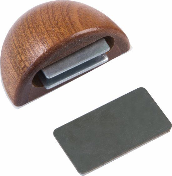 AMIG Deurstop/deurmagneet - D48mm - zelfklevend - mahonie - kunststof