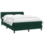 vidaXL Boxspring met matras fluweel donkergroen 160x220 cm