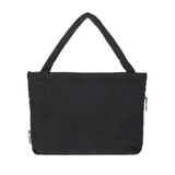 LÄSSIG Luiertas / Buggytas Casual Shopper Cord black - Zwart - Biologisch katoen
