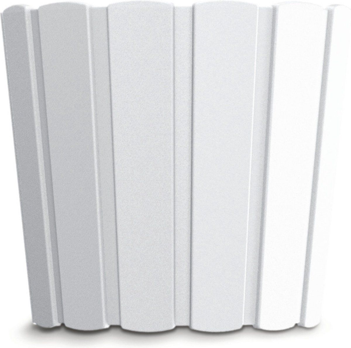 Prosperplast Wood-look plantenpot/bloempot kunststof dia 20 cm parel wit