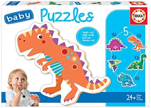 Educa - Babypuzzels dinosaurus, set met 5 puzzels van 3 tot 5 delen, vanaf 24 maanden, Ref. 18873