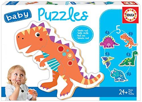 Educa - Babypuzzels dinosaurus, set met 5 puzzels van 3 tot 5 delen, vanaf 24 maanden, Ref. 18873