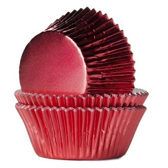 House of Marie Cupcake Vormpjes Folie Rood - pk/24