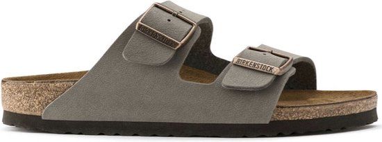 Birkenstock Arizona Slippers Stone Regular-fit | Grijs | Imitatieleer | Maat 47