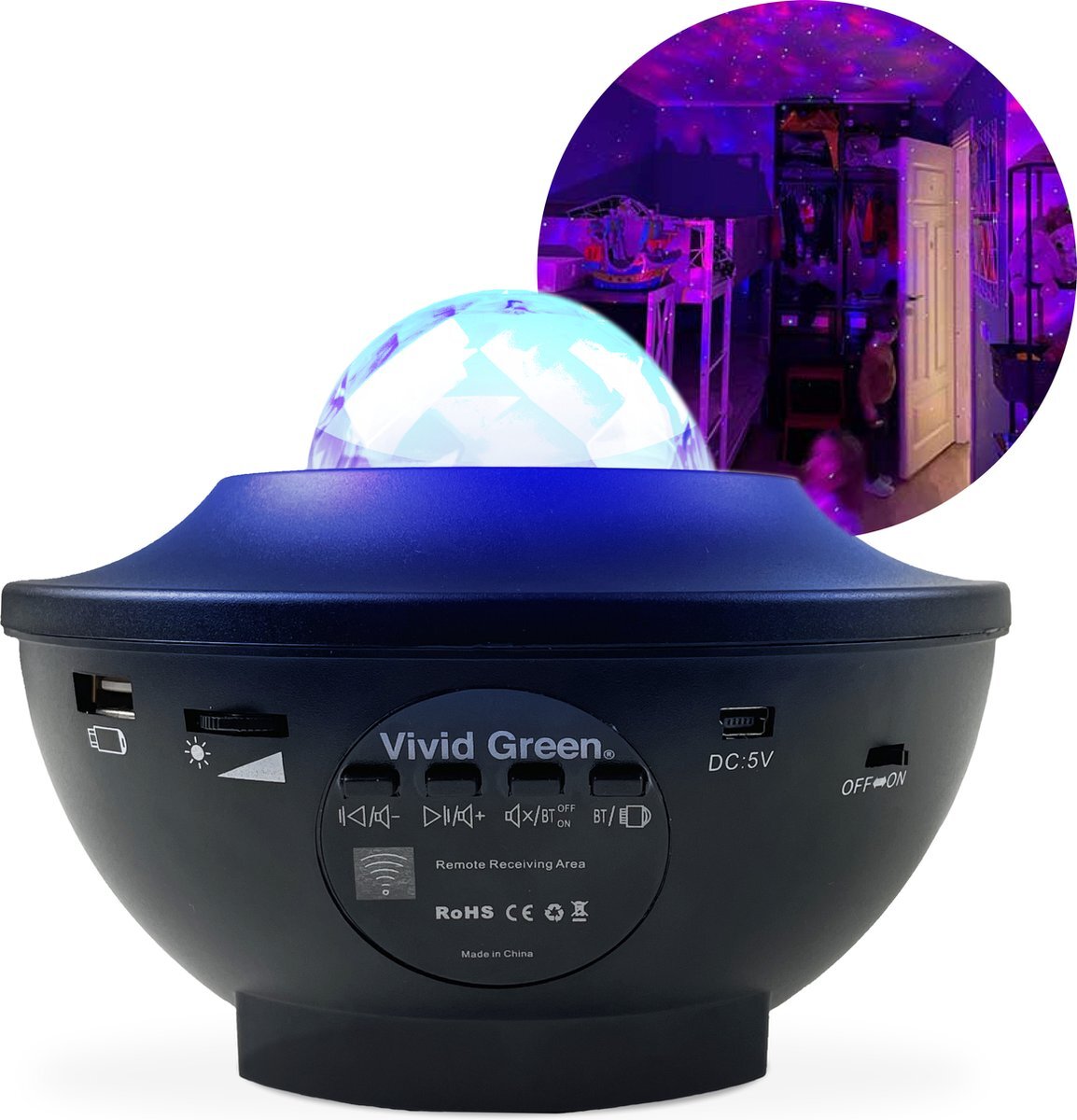 Vivid Green Sterren Galaxy Projector - Sterrenhemel - Sterrenprojector - Sterrenlamp - Star Sky Light Projector - Galaxy Lamp