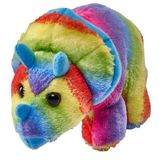 Wild Republic Pocketkins Eco Rainbow Triceratops, knuffeldier, 12 cm, pluche dier, gemaakt van gerecyclede materialen, milieuvriendelijk