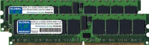 GLOBAL MEMORY 4GB (2 x 2GB) DDR2 800MHz PC2-6400 ECC RDIMM Server RAM Kit