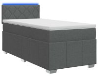vidaXL Boxspringbed met matras, donkergrijs, 90 x 190 cm, gestoffeerd