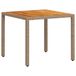 vidaXL Tuintafel 90x90x75 cm polyrotan en acaciahout beige