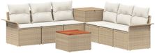 vidaXL Bankstel 2 zitplaatsen Beige en Crèmewit Polyrattan en Staal