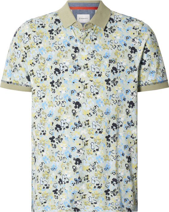 Babista heren Poloshirt - 60/62 - groen - Katoen - Regular Fit - Gebloemd