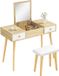 Homcom Ensemble de coiffeuse - Panneau de particules/Bois - 100x45x118cm - Bois naturel
