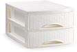 Plasticforte Ladekastje bureau organizer SORTED - 2 lades - wit - L26 x B35 x H19 cm - kunststof - organiseren
