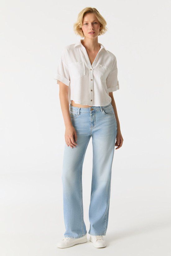 Cup of Joe Denim Nova Wide Straight Jeans Light Blue W32 x L34
