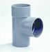 DYKA T-stuk met 2x mof en 1x spie 90° PVC grijs keurmerk BRL52100 32mm