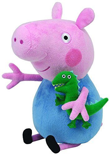 TY Peppa Large - George, varken met kleine dinosaurus, 25 cm