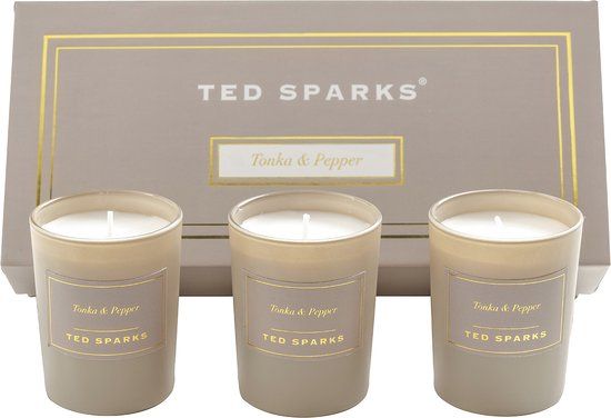 Ted Sparks Gift Set - Tonka & Pepper - 3 Scented Candles