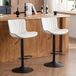 Tabourets de bar, ensemble de 2, pivotant, réglable en hauteur, similicuir, blanc