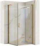 REA Hugo Douchecabine Geborsteld Goud 80x90 Rechthoek