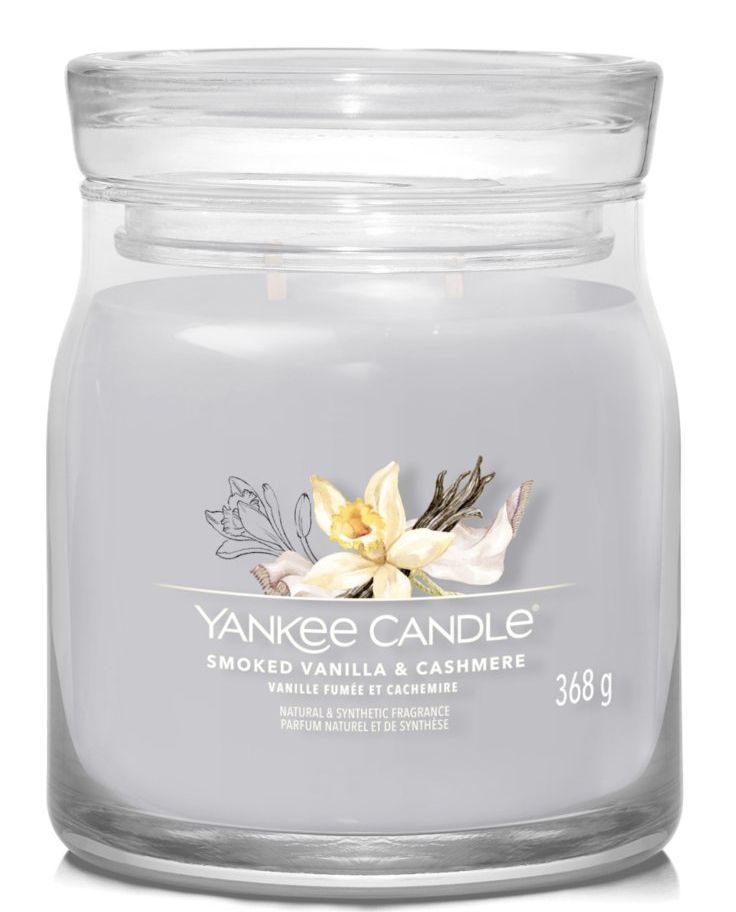 Yankee Candle Smoked Vanilla & Cashmere Cylinder Candle - 50 Hours - Grey