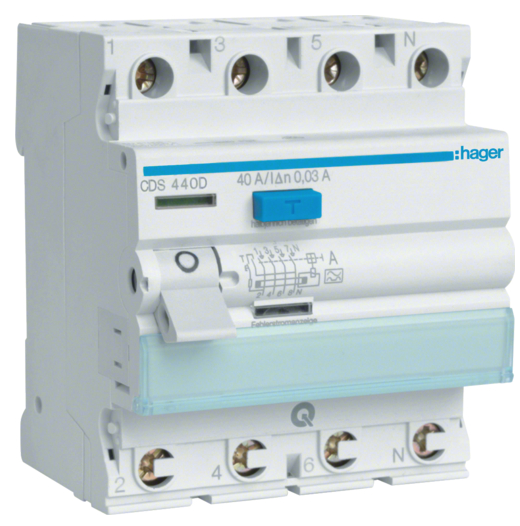 HAGER CDS440D - Stroomonderbreker - 40A - Grijs/Wit