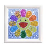 Diamond Pracht Creatives Diamond Painting Set, afbeelding met bloemmotief en accessoires, knutselset om te schilderen met glittersteentjes, voor kinderen vanaf 5 jaar